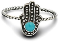 ORIENTAL Silver braided ring, Hamsa, size 54 - Ring