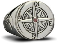 ORIENTAL Stříbrný prsten Kompas - Ring