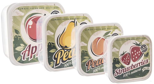 ORION Kinder-Snackbox UH eckig Obst, 4-tlg - Dosen-Set - Hauptbild