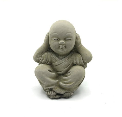 ORIENTAL Garden concrete decoration Little Monk - I can't hear - Garden Decoration - Main image
