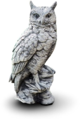 ORIENTAL Garden concrete decoration Owl on stone - Garden Decoration - Main image