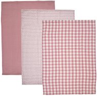 Orion Utěrka kuchyňská Dekor 3 ks růžová, bavlna - Dish Cloths