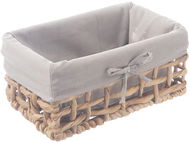 ORION Košík 27 × 17 × 13 cm šedý, vodní hyacint + textil  - Bread Basket