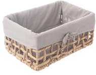 ORION Košík 31 × 21 × 14,5 cm šedý, vodní hyacint + textil  - Bread Basket