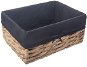 ORION Košík 36 × 26 × 16,5 cm černý, vodní hyacint + textil  - Bread Basket