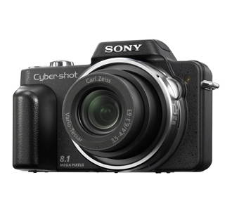 Sony CyberShot DSC-H3B černý (black), CCD 8.1 Mpx, 10x zoom Carl Zeiss, 2.5" LCD, Li-Ion, Face Detec - Digital Camera - Main image