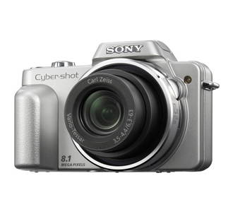 Sony CyberShot DSC-H3S stříbrný (silver), CCD 8.1 Mpx, 10x zoom Carl Zeiss, 2.5" LCD, Li-Ion, Face D - Digital Camera - Main image