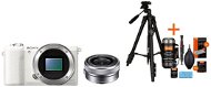 Sony Alpha A5100, White + 16-50mm Lens + Rollei Photo Starter Kit 2 - Digital Camera