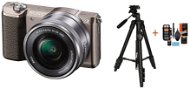 Sony Alpha A5100 barna + 16-50 mm-es objektív + Rollei Photo Starter Kit 2 - Digitális fényképezőgép