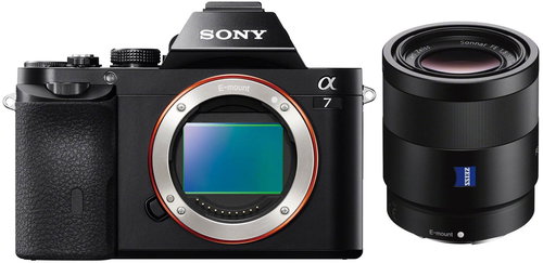 Sony Alpha 7 + 55 mm F1,8 Objektiv - Digitalkamera - Hauptbild
