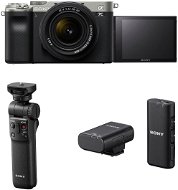 Sony Alpha A7C + FE 28–60 mm f/4 – 5,6 strieborný + Grip GP-VPT2BT + Mikrofón ECM-W2BT - Digitálny fotoaparát