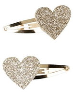 Ostaria Heart hair clips gold 2 pcs - Hair Clips