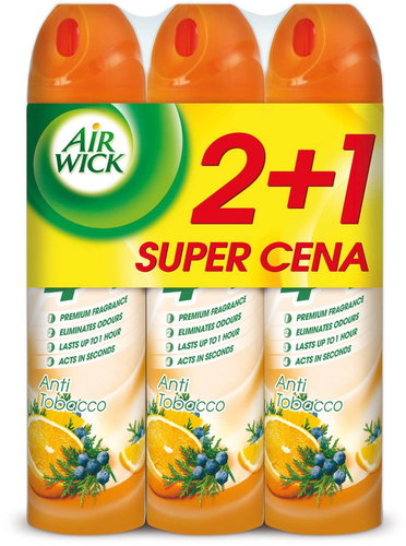 AIRWICK 4in1 Anti Tobacco Spray 240 ml 2 + 1pc - Air Freshener - Main image