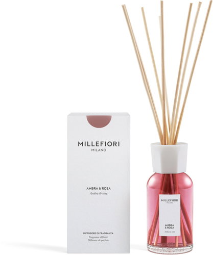 MILLEFIORI MILANO Ambra & Rosa 250 ml - Reed Diffuser - Main image