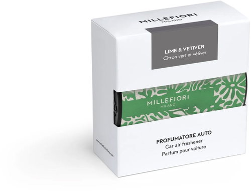 MILLEFIORI MILANO Icon Textil, Lime & Vetiver - Car Air Freshener - Main image