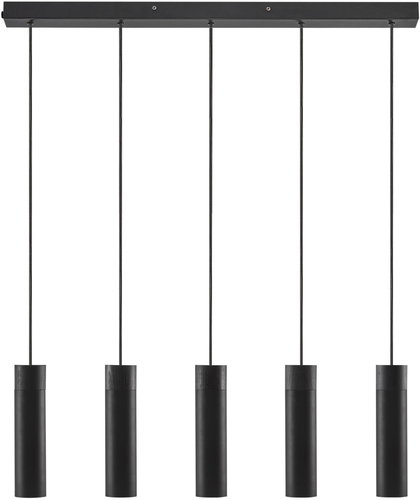 Nordlux LED chandelier Tilo - black, 5 shades - Chandelier - Main image