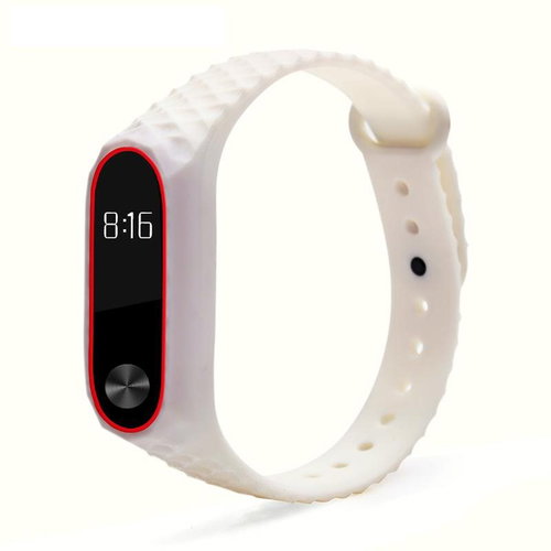 Xiaomi Structured dual-colour replacement wristband for Mi Band 2 Colour variant: white-red MIBAN - Watch Strap - Main image