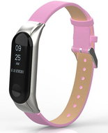 Xiaomi Leather strap with metal case replacement bracelet for Mi Band 3 Color: Pink MIB - Watch Strap