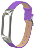 Xiaomi Leather strap with metal case replacement bracelet for Mi Band 3 Color: Purple MI - Watch Strap