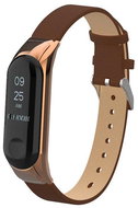 Xiaomi Leather strap with metal case replacement bracelet for Mi Band 3 Color: Brown MIBA - Watch Strap
