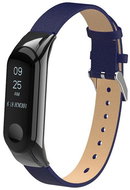 Xiaomi Leather strap with metal case replacement bracelet for Mi Band 3 Color: Dark Blue - Watch Strap