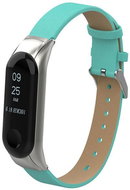 Xiaomi Leather strap with metal case replacement bracelet for Mi Band 3 Color: Turquoise - Watch Strap