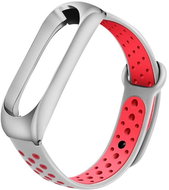 Xiaomi Stainless replacement bracelet for Mi Band 3/4 Color: Grey-Red (Silver case) - Watch Strap