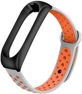 Xiaomi Stainless replacement bracelet for Mi Band 3/4 Color: Grey-Orange (Black case) MI - Watch Strap