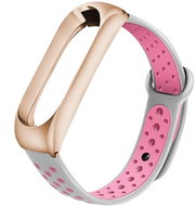Xiaomi Stainless replacement bracelet for Mi Band 3/4 Color: Grey-Pink (Gold case) MIBA - Watch Strap