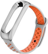 Xiaomi Stainless replacement bracelet for Mi Band 3/4 Color: Grey-Orange (Silver case) - Watch Strap