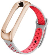 Xiaomi Stainless replacement bracelet for Mi Band 3/4 Color: Grey-Red (Gold Latex) MIBA - Watch Strap