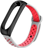 Xiaomi Stainless replacement bracelet for Mi Band 3/4 Color: Grey-Red (Black case) MIB - Watch Strap