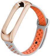 Xiaomi Stainless replacement bracelet for Mi Band 3/4 Color: Grey-Orange (Gold case) MI - Watch Strap