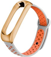 Xiaomi Stainless replacement bracelet for Mi Band 3/4 Color variant: Grey-Orange (Rose Gold) - Watch Strap