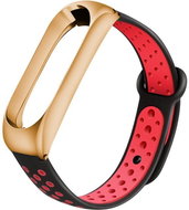Xiaomi Stainless replacement bracelet for Mi Band 3/4 Color variant: Black-Red (Rose Gold use - Watch Strap