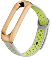 Xiaomi Stainless replacement bracelet for Mi Band 3/4 Color: Grey-Green (Rose Gold case - Watch Strap