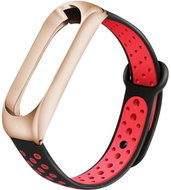 Xiaomi Stainless replacement bracelet for Mi Band 3/4 Color: Black-Red (Gold case) MI - Watch Strap