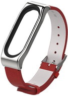 Xiaomi Leather strap for Mi Band 3/4 Color: Red-Silver MIBANDCZX00583 - Watch Strap