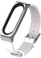 Xiaomi Leather strap for Mi Band 3/4 Color: White-Silver MIBANDCZX00581 - Watch Strap