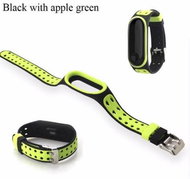 Velvet for Mi Band 3/4 Color variant: black - green-yellow - Watch Strap