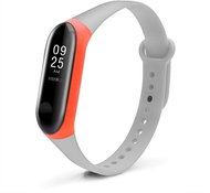 TL Dual colour wristband for Xiaomi Mi band 3/4 Colour: Grey-Orange MIBANDCZX00943 - Watch Strap