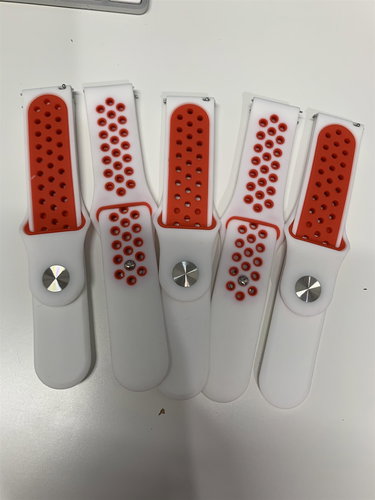 HappyLife ABS Replacement strap 22mm Colour: White-Red MIBANDCZX00985 - Watch Strap - Main image