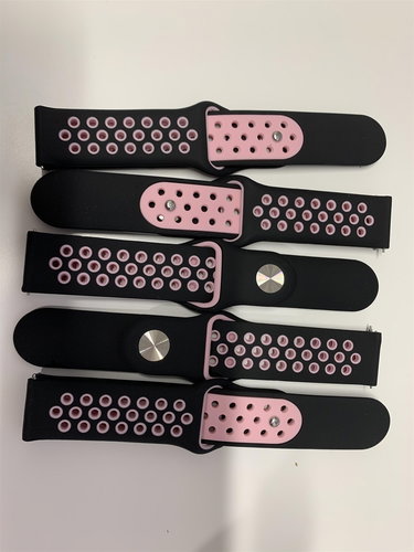 HappyLife ABS Replacement strap 22mm Color: Black-Pink MIBANDCZX00974 - Watch Strap - Main image