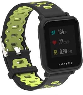 HappyLife SPM replacement strap 22mm Colour: Black-Green MIBANDCZX01005 - Watch Strap - Main image