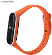 Structured two-tone bracelet for Mi Band 3/4 Color: Orange and White MIBANDCZX01072 - Watch Strap
