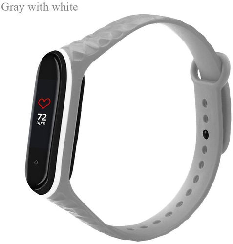Structured two-tone bracelet for Mi Band 3/4 Color: Grey-White MIBANDCZX01074 - Watch Strap - Main image