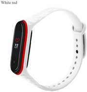 Structured two-tone bracelet for Mi Band 3/4 Color: White-Red MIBANDCZX01064 - Watch Strap