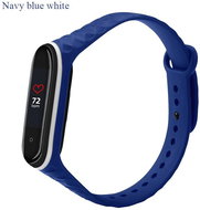 Structured two-tone bracelet for Mi Band 3/4 Color: Dark Blue-White MIBANDCZX01076 - Watch Strap