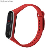 Structured dual-colour bracelet for Mi Band 3/4 Colour: Red-White MIBANDCZX01068 - Watch Strap