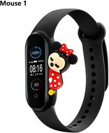 HappyLife Animals Bracelet for Xiaomi Mi Band 2/3/4/5/6 Color: Black Bracelet + Minie, Pro - Watch Strap